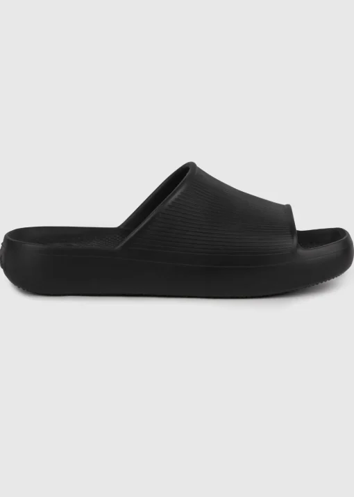 Totes Solbounce Black Ribbed Slider