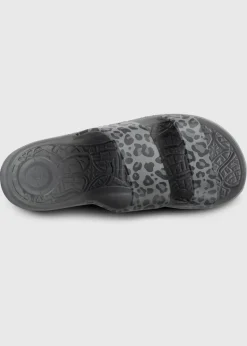 Totes Solbounce Grey Leopard Double Strap Slide