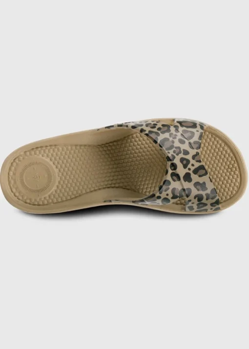 Totes Solbounce Leopard Cross Slide