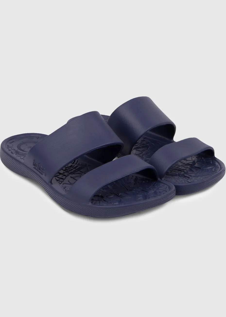 Totes Solbounce Navy Double Strap Slide