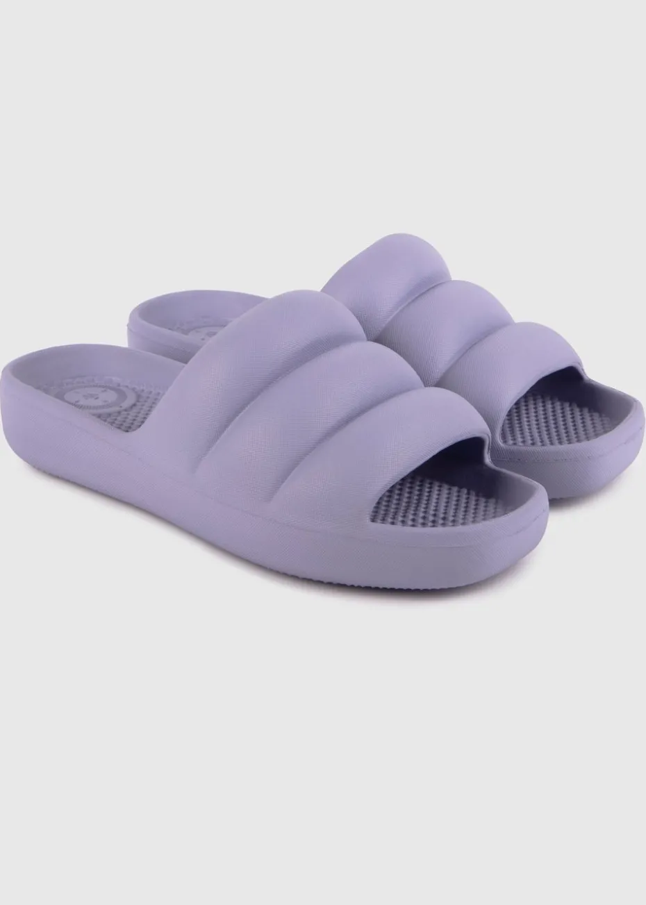 Totes Solbounce Purple Puffy Slider