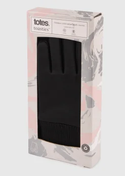 Totes Toasties Black Ladies Premium Stretch Thermal Lined Gloves with Smartouch