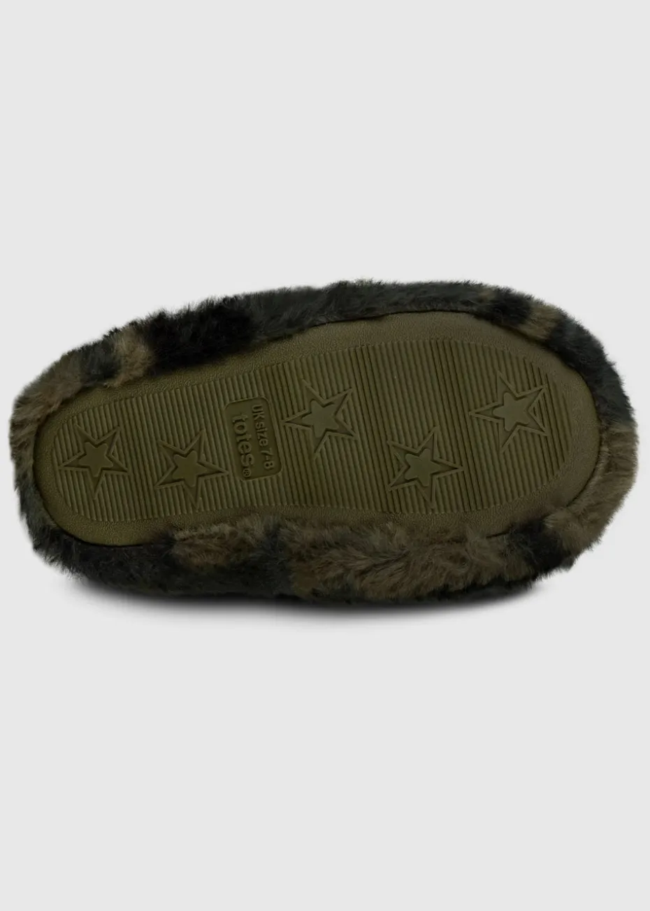 Totes Toasties Green Kids Dino Boot Slippers