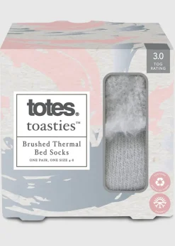 Totes Toasties Grey Ladies Thermal Brushed Bed Sock