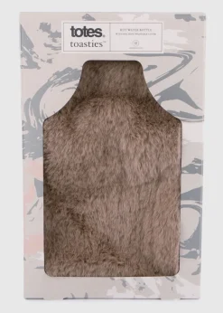 Totes Toasties Ladies Textured Faux Fur Hot Water Bottle