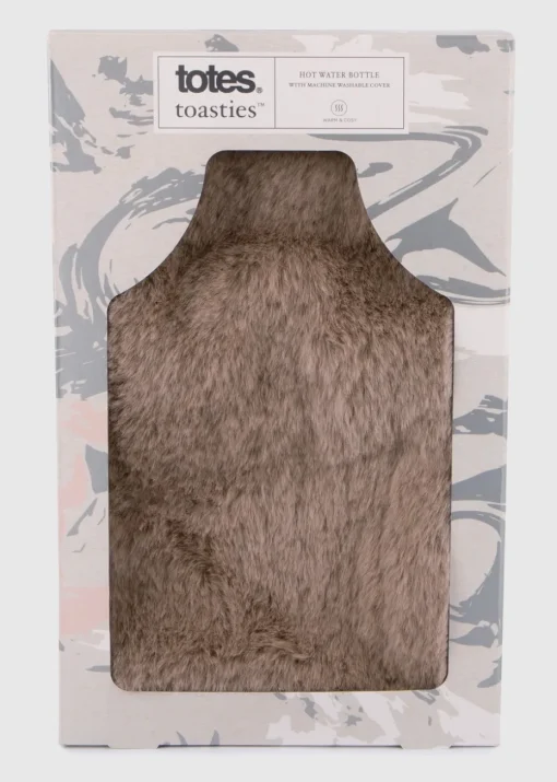 Totes Toasties Ladies Textured Faux Fur Hot Water Bottle