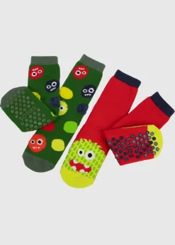 Totes Toasties Multi Childrens Original Slipper Socks (Twin Pack)