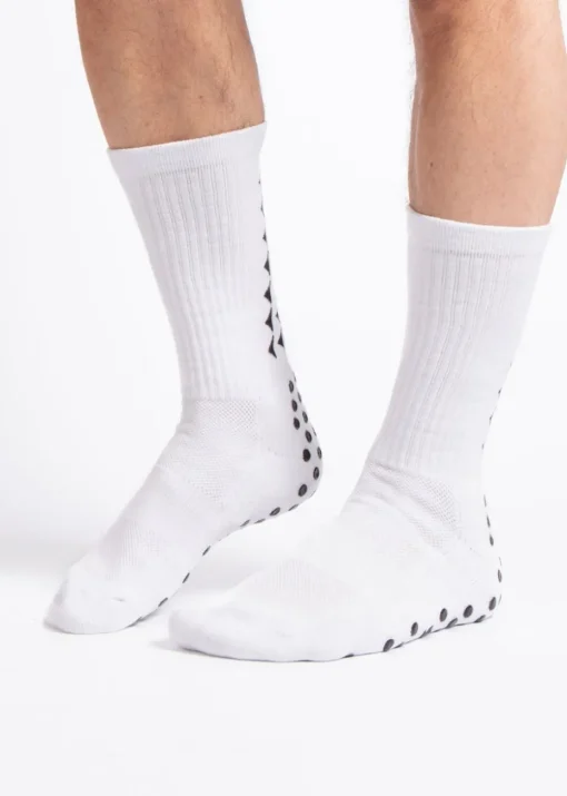 Totes Toasties White Gripper Sports Socks (Twin Pack)