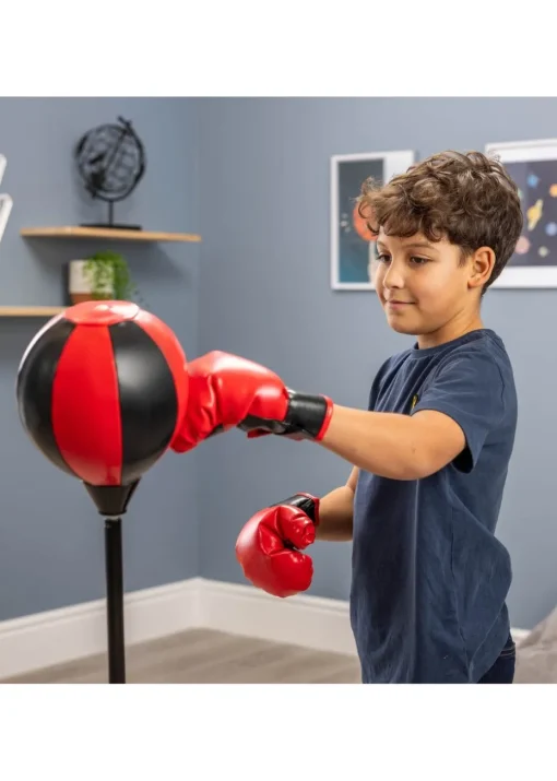 Toyrific Black/ Red Large Punch Ball With Gloves
