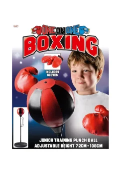 Toyrific Black/Red Medium Punch Ball With Gloves