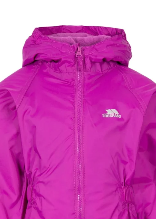Trespass Baby Purple Button Rain Suit (1-2yrs)