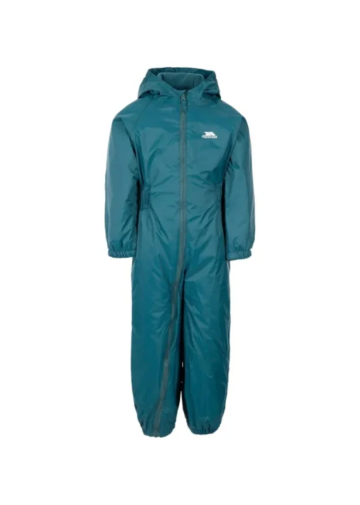 Trespass Baby Teal Button Rain Suit (1-2yrs)