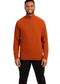 Trespass Burnt Orange Keynote Anti Pilling 1/4 Zip Fleece Top