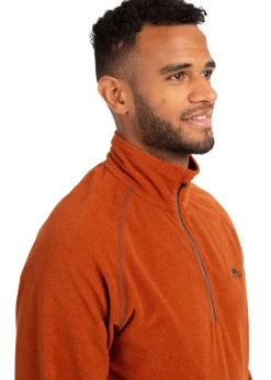 Trespass Burnt Orange Keynote Anti Pilling 1/4 Zip Fleece Top
