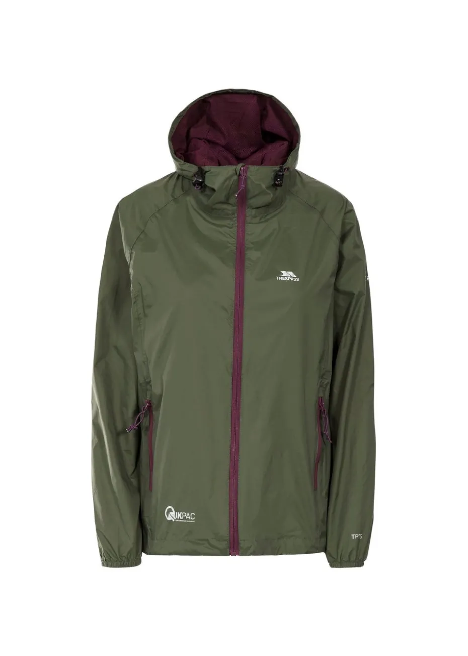 Trespass Grey Green Qikpac Packaway Waterproof Jacket