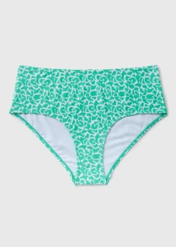 Turquoise Abstract Design Bikini Bottoms