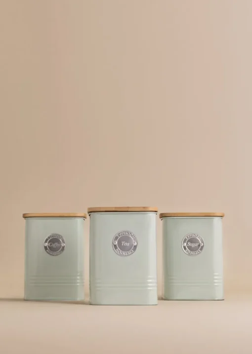 Typhoon Living Squircle Set of 3 Tea, Coffee, Sugar Storage Canisters (1.3 ltr)