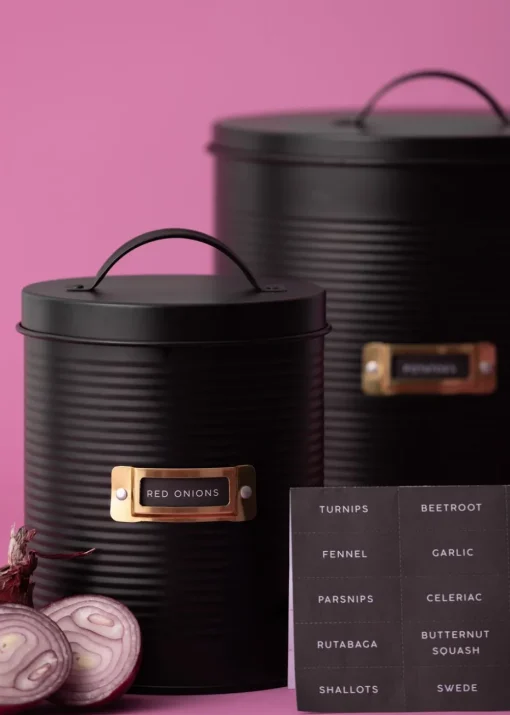 Typhoon Otto Black Set of 2 Vegetable Storage Canisters