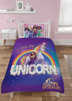 Unicorn Academy Purple Bed Set