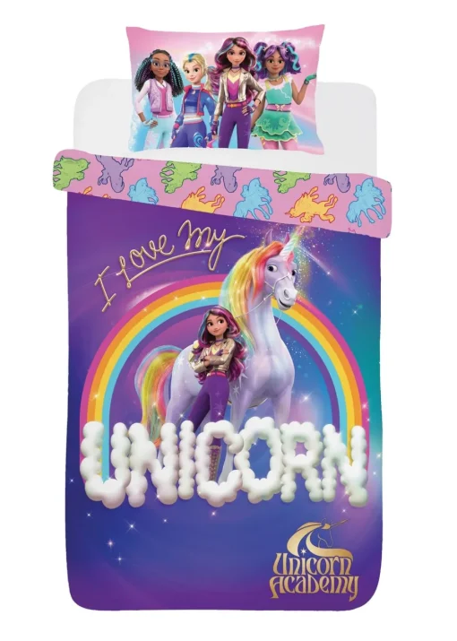 Unicorn Academy Purple Bed Set