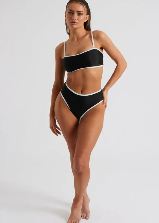Urban Bliss Black Contrast Bikini Bottom