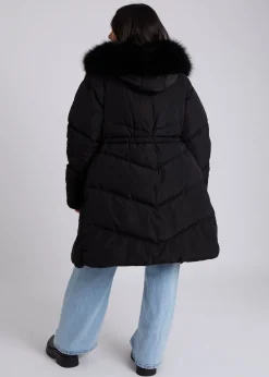 Urban Bliss Black Faux Fur Padded Parka
