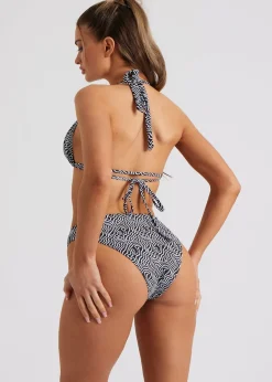 Urban Bliss Black Mono Print Triangle Bikini Bottoms