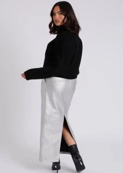 Urban Bliss Black Ribbed Half Zip Jumper