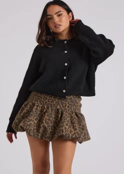 Urban Bliss Brown Leopard Balloon Mini Skirt
