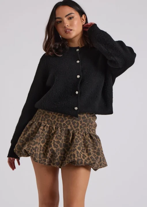 Urban Bliss Brown Leopard Balloon Mini Skirt