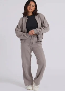 Urban Bliss Charcoal Grey Bomber & Wide Leg Jogger Set