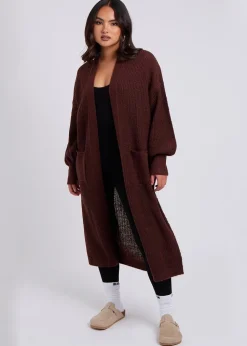 Urban Bliss Chocolate Chunky Longline Cardigan