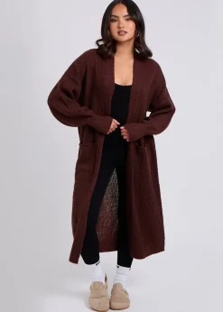Urban Bliss Chocolate Chunky Longline Cardigan