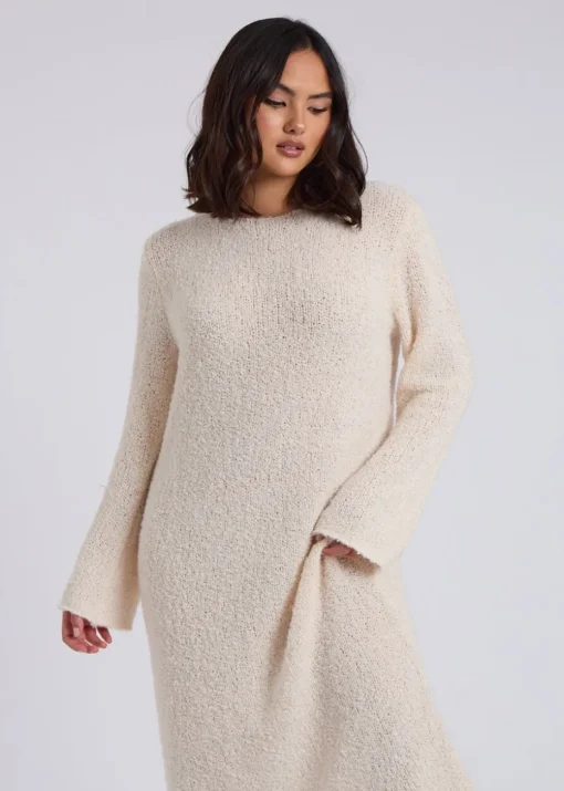 Urban Bliss Cream Boucle Maxi Dress