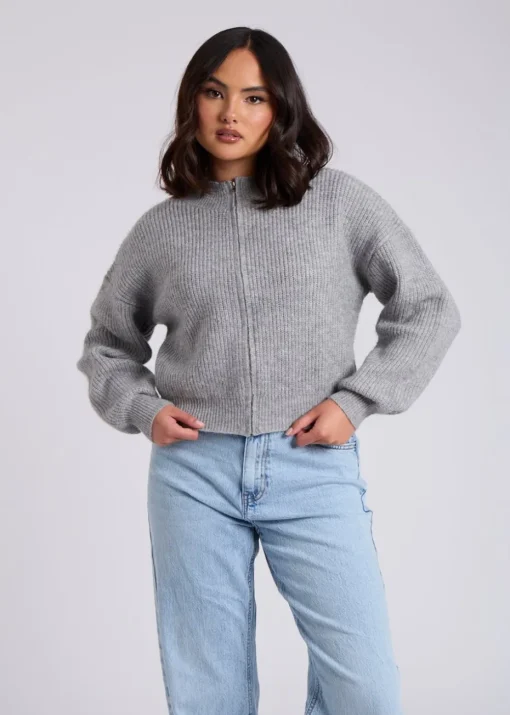 Urban Bliss Grey Zip Through Cardigan