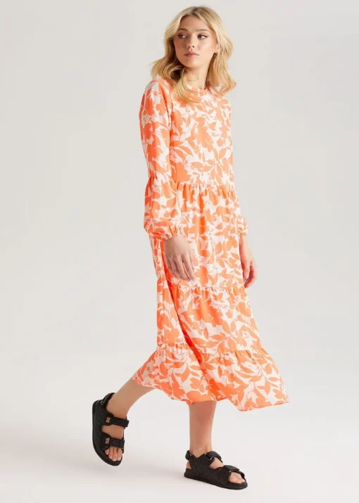 Urban Bliss Orange Floral Smock Dress