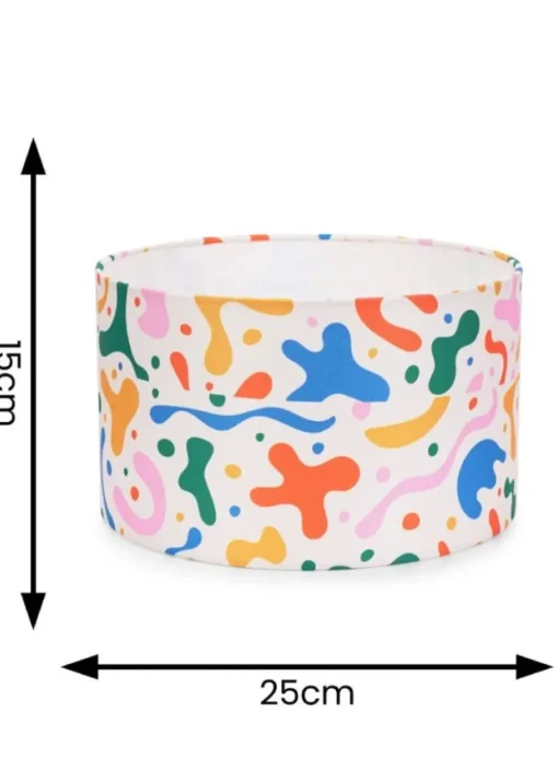 ValueLights Abbie Multicolour Drum Ceiling Pendant Lampshade (15cm x 25cm x 25cm)