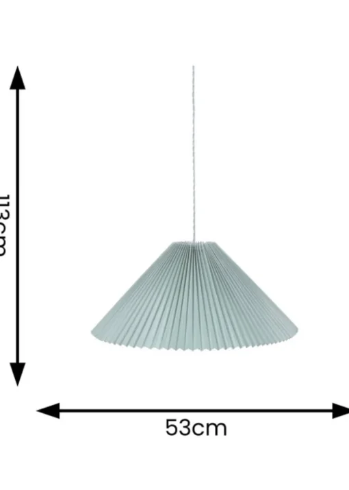 ValueLights Akira  Blue Pendant Light with Blue Tapered Shade (113cm x 53cm x 53cm)