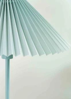 ValueLights Akira  Blue Table Lamp with Blue Tapered Shade (48.5cm x 34.5cm x 34.5cm)