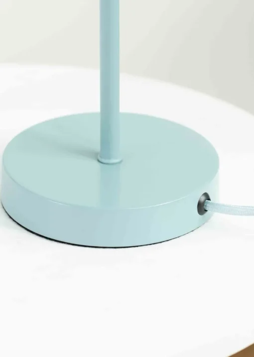 ValueLights Akira  Blue Table Lamp with Blue Tapered Shade (48.5cm x 34.5cm x 34.5cm)