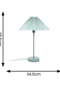 ValueLights Akira  Blue Table Lamp with Blue Tapered Shade (48.5cm x 34.5cm x 34.5cm)