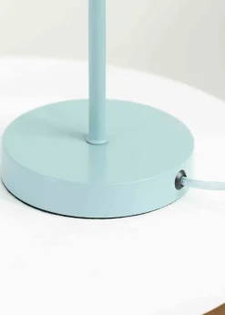 ValueLights Akira  Blue Table Lamp with Blue Tapered Shade (48.5cm x 34.5cm x 34.5cm)