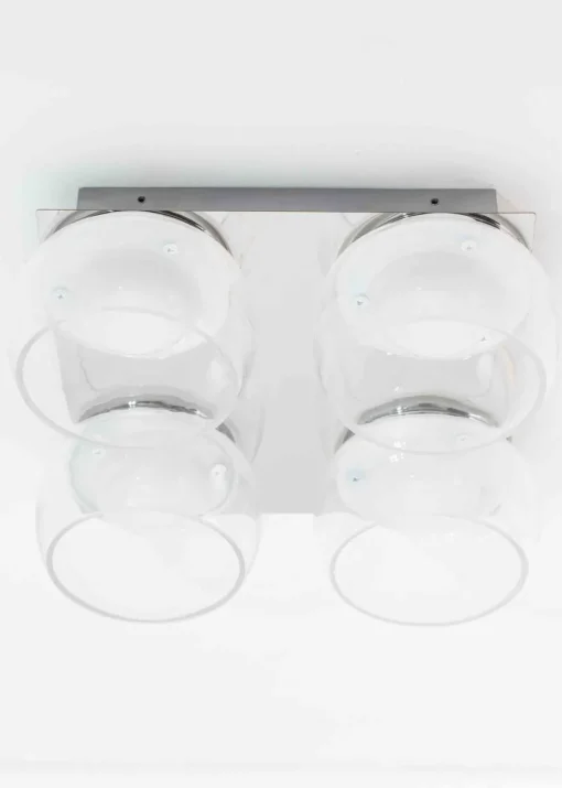 ValueLights Alissa Brushed Gold Flush Light with Clear Dome Shade Integrated LED