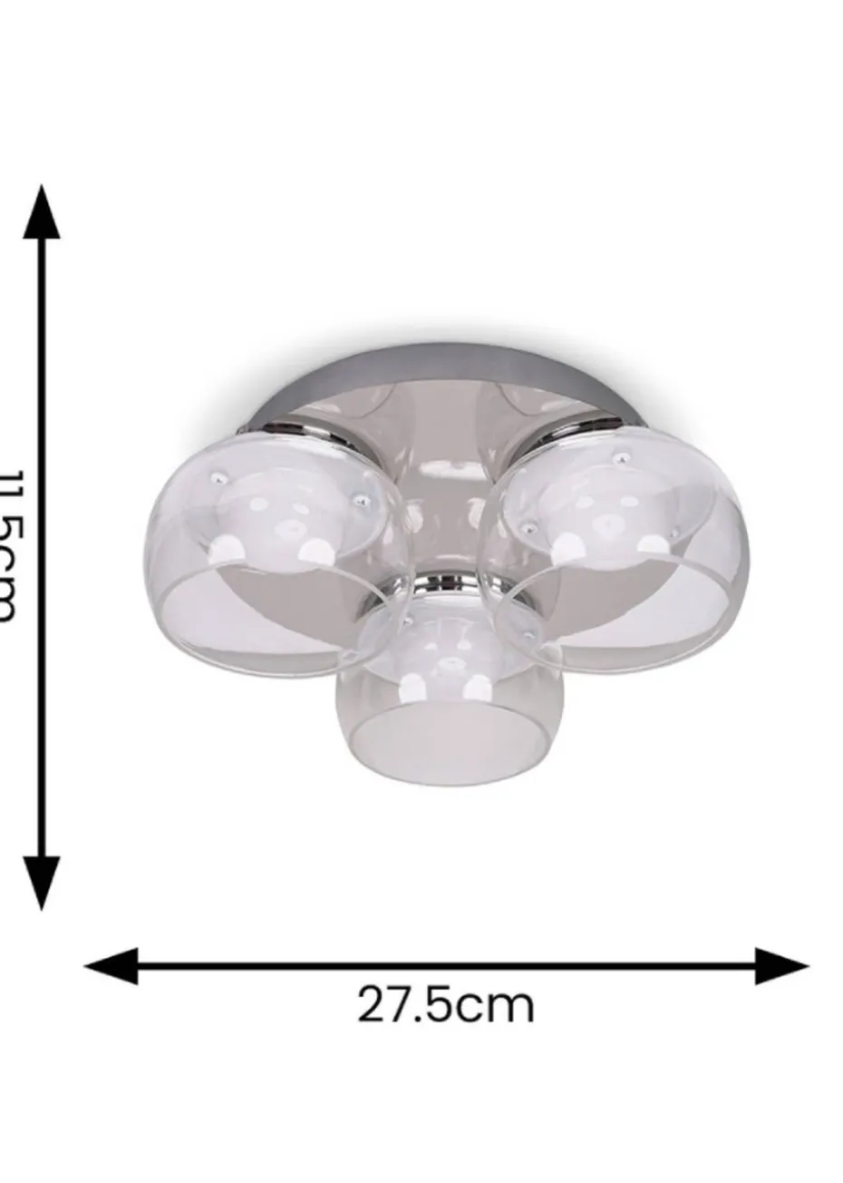 ValueLights Alissa Brushed Gold Flush Light with Clear Dome Shade Integrated LED