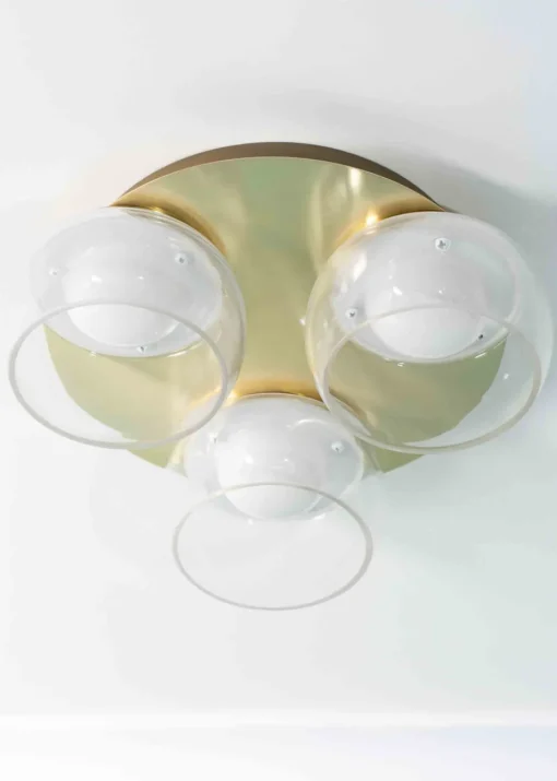 ValueLights Alissa Brushed Gold Flush Light with Clear Dome Shade Integrated LED