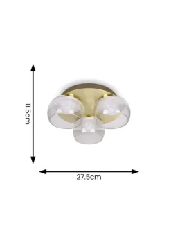 ValueLights Alissa Brushed Gold Flush Light with Clear Dome Shade Integrated LED