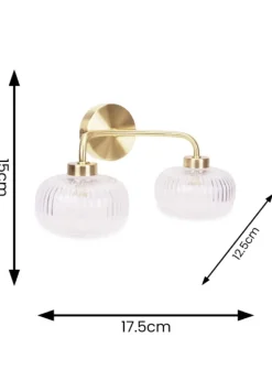 ValueLights Amaia Gold Wall Light with Clear Globe Shade