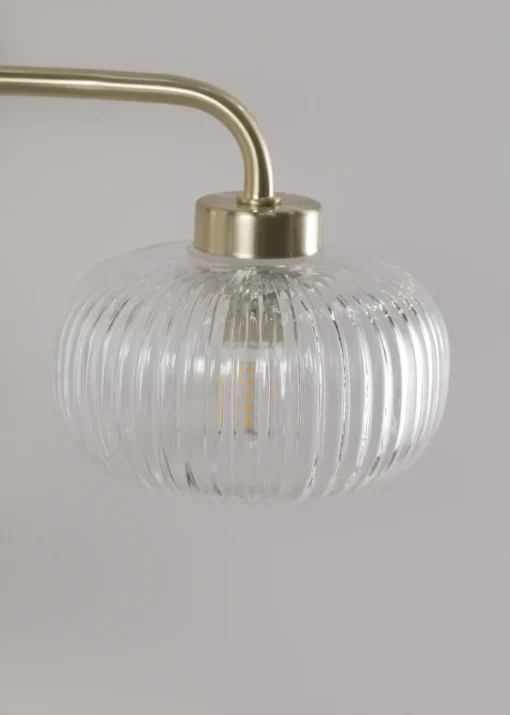 ValueLights Amaia Gold Wall Light with Clear Globe Shade