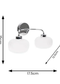 ValueLights Amaia Polished Silver Wall Light with Clear Globe Shade