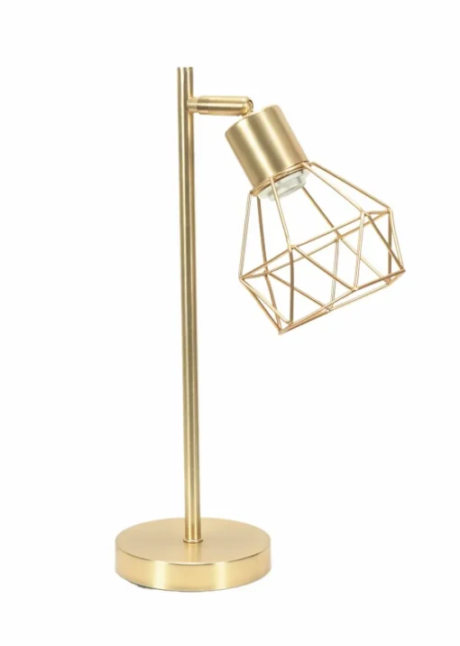 ValueLights Angus Brushed Gold Adjustable Table Lamp with Gold Shade (41cm x 12.5cm x 23cm)